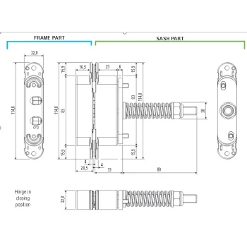 Прихована петля AGB Серія Eclipse 3.2 HD з доводчиком, хром матовий — від 4 689.00 грн.