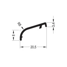 Профиль защитный на створку ALURON  APZ 20