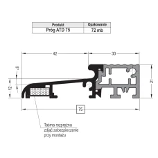 Дверной порог Aluron ATD 75