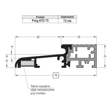 Дверний поріг Aluron ATD 75, 76, 100. — від 919.04 грн.