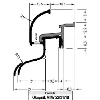 Профіль захисний на раму ALURON ATW 22/21/18 (Donau) — від 488.18 грн.