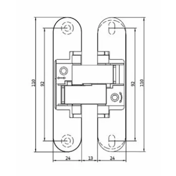 Прихована петля Anselmi AN160 3D (60 кг), хром матовий — від 984.69 грн.