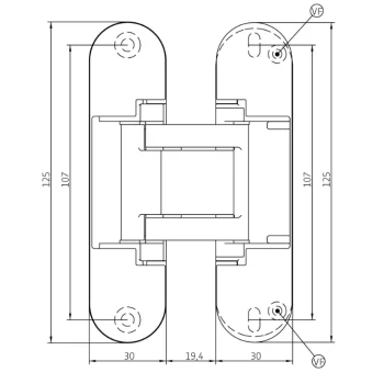 Скрытая петля Anselmi AN164 3D (60 кг), 014 хром матовый - от 1 094.10 грн.