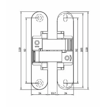 Прихована петля Anselmi AN170 3D (60 кг), 018 чорний — від 911.75 грн.