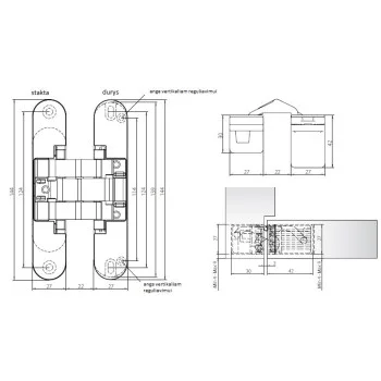 Прихована петля Anselmi AN142 (40 кг), хром матовий — від 1 042.00 грн.