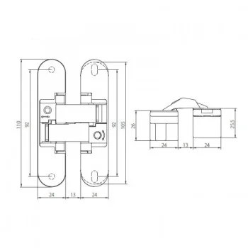 Скрытая петля Anselmi AN180, хром матовый - от 1 563.00 грн.
