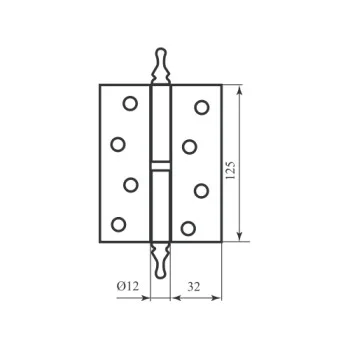 Дверна петля Antique Collection BH350 125 W 9 — від 581.44 грн.