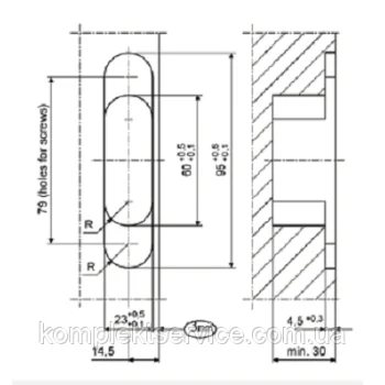 Монтажна пластина для прихованої петлі (60кг) — від 57.50 грн.