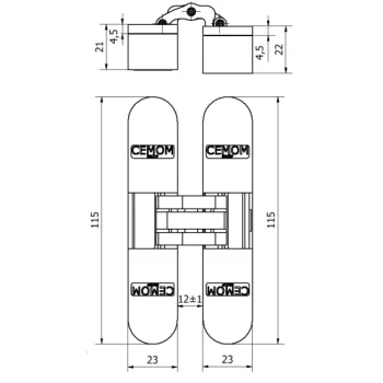 Скрытая петля Cemom Estetic-40/A на 40 кг - от 625.20 грн.