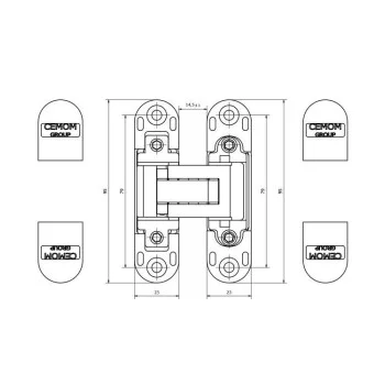 Скрытая петля Cemom Estetic 978 3-D-ME на 60 кг, хром матовый - от 803.38 грн.