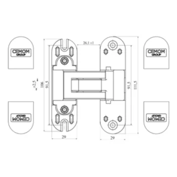 Прихована петля CEMOM Estetic A60, хром матовий — від 1 510.90 грн.