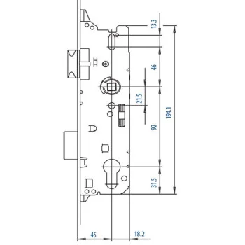 Многозапорный замок FUHR 856 92/4F, управление от ручки - от 1 021.16 грн.