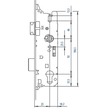 Багатозапірний замок FUHR 856 92/4F, керування від ручки — від 1 531.74 грн.