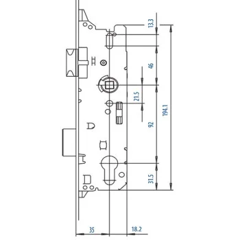 Багатозапірний замок FUHR 856 92/4F, керування від ручки — від 1 531.74 грн.