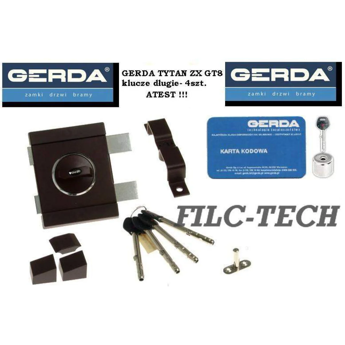 Замок Gerda Tytan ZX GT-8 - купить | Замки дверные накладные Gerda