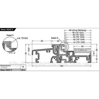 Дверной порог Weser 102/32 TI от Gutmann AG, EV1 - от 1 462.45 грн.