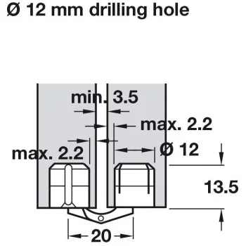 Прихована меблева петля Zysa 12 мм для товщини 17-22 мм. — від 174.54 грн.