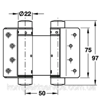 Петля двухсторонняя маятниковая 15 кг, латунь - от 1 010.74 грн.