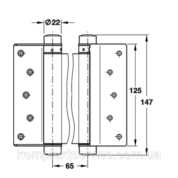 Петля двухсторонняя маятниковая 27 кг, никель - от 1 375.44 грн.