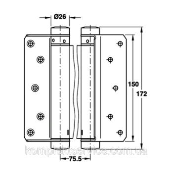 Петля двостороння маятникова 40 кг., нікель — від 2 500.80 грн.
