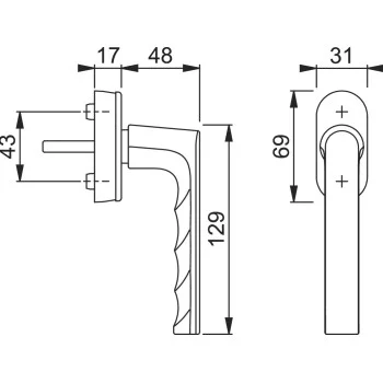 Ручка віконна Hoppe SecuForte Hamburg протизламна — від 253.73 грн.