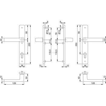 Дверна ручка Hoppe Austin 1769/2246/8/92/PZ, срібний — від 1 495.27 грн.