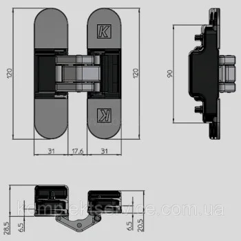 Скрытая петля Krona Koblenz Atomika K8000 (60 кг), черный - от 1 563.00 грн.