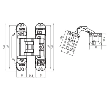 Скрытая петля Krona Koblenz KubiKuadra K3000 (45 кг), хром матовый - от 3 071.30 грн.