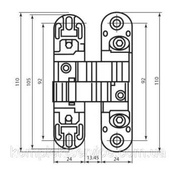 Прихована петля Krona Koblenz Kombi-3 K1000 (40 кг), хром матовий — від 468.90 грн.