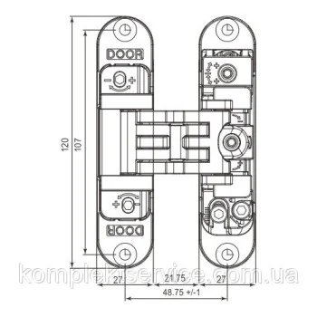 Скрытая петля Krona Koblenz Kubica K2700 (40 кг), хром матовый - от 2 136.10 грн.