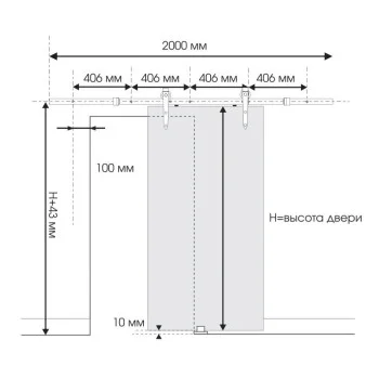 Розсувна система Loft LJ-1020-200 чорна — від 3 386.50 грн.