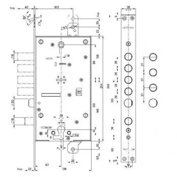 ЗАМОК MOTTURA ВРЕЗНОЙ ДВУХСИСТЕМНЫЙ54.597 БЕЗ НАКЛАДОК - от 4 431.11 грн.