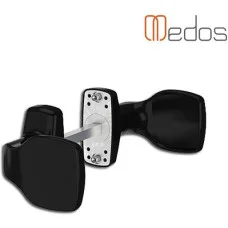 Дверная ручка для алюминиевых дверей Medos Merkury Чорний с двумя неподвижными ручками