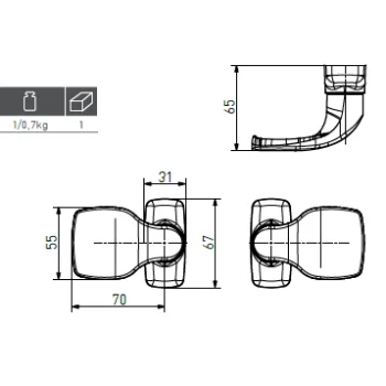 Дверная ручка для алюминиевых дверей Medos Merkury Серебро с двумя неподвижными ручками - от 757.53 грн.
