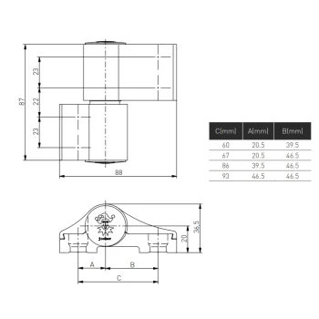 Петля MEDOS Jocker-Alu 67 мм на алюміній (120 кг), під фарбування — від 495.47 грн.
