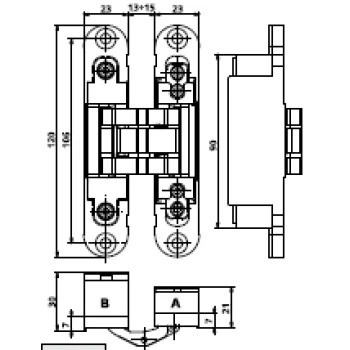 Прихована петля Otlav Invisacta IN230 (60 кг), чорна — від 1 094.10 грн.