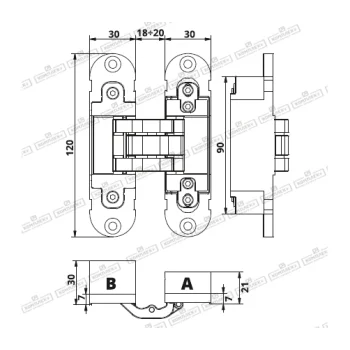 Прихована петля OTLAV INVISACTA IN305 (пластиковий корпус), хром матовий — від 859.65 грн.