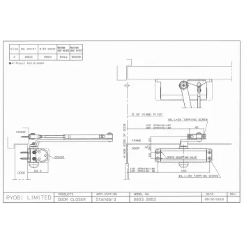Доводчик со стандартной тягой RYOBI