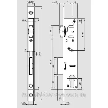 Замок ROTO, з роликом 25/8/16/92, дорнмас 25 мм., планка 16 мм. - от 871.86 грн.