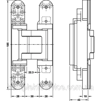 Скрытая дверная петля Simonswerk TECTUS TE 541 3D FVZ, хром матовий - от 6 012.34 грн.
