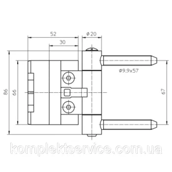 Дверна петля Simonswerk BAKA 2D 20 FD RZ 57 — від 599.15 грн.