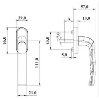 Віконна ручка Kronos — від 52.10 грн.