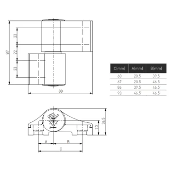Петля MEDOS Jocker-Alu 67 мм на алюміній (120 кг), антрацит Ral 7016 — від 587.69 грн.