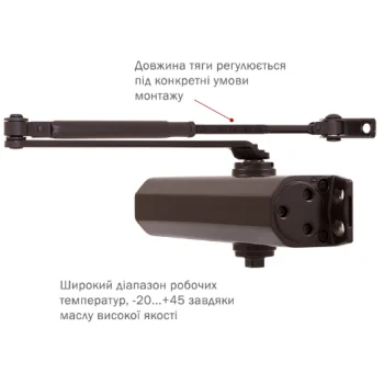 Доводчик со стандартной тягой RYOBI 2000 D-2055V BC STD_ARM EN_3/4/5 до_100кг 1250мм FIRE - от 2 552.90 грн.