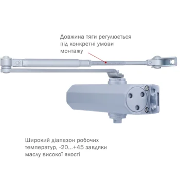 Доводчик со стандартной тягой RYOBI 2000 D-2055V BC STD_ARM EN_3/4/5 до_100кг 1250мм FIRE - от 3 126.00 грн.